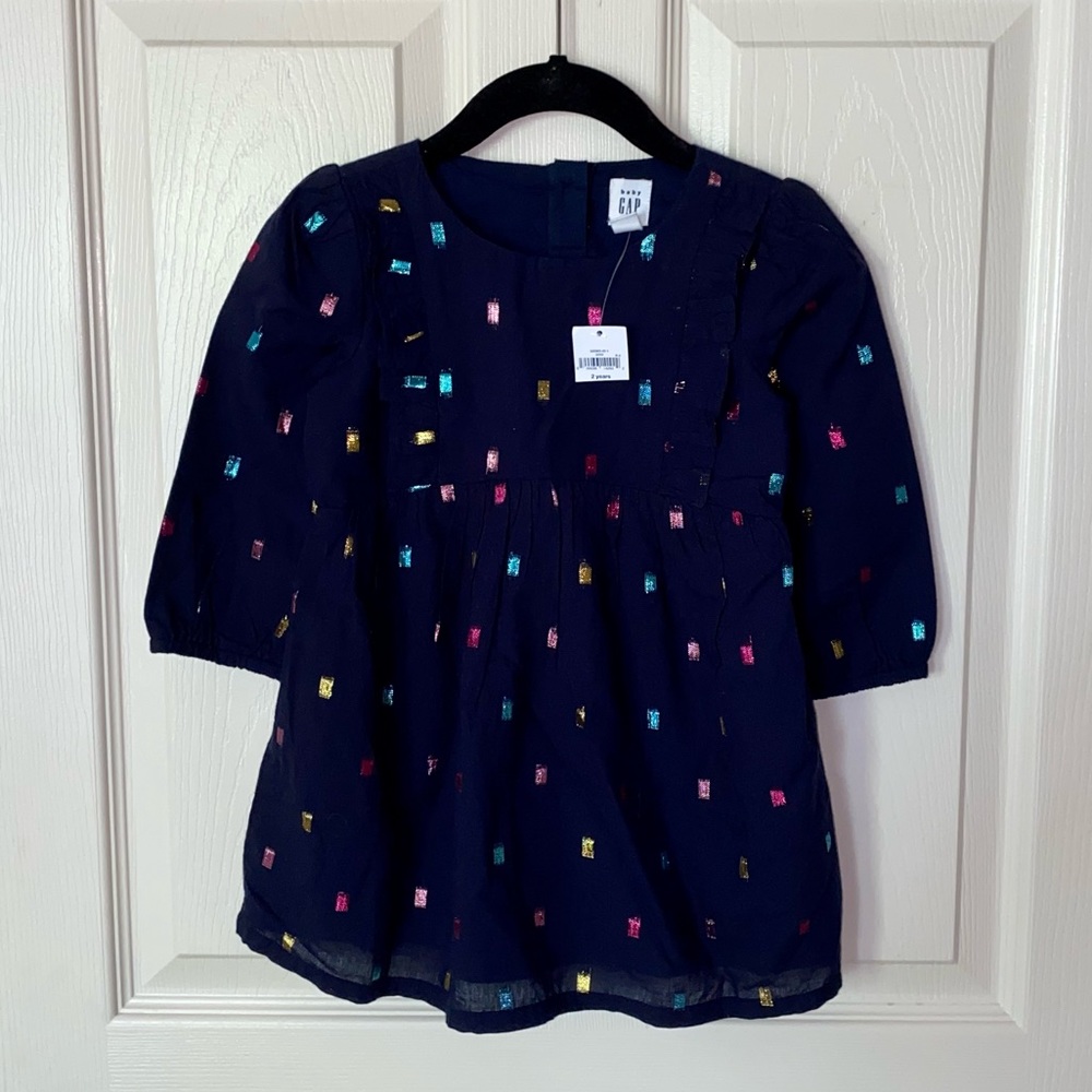 Gap Navy Metallic Dot Dress - NEW!💙